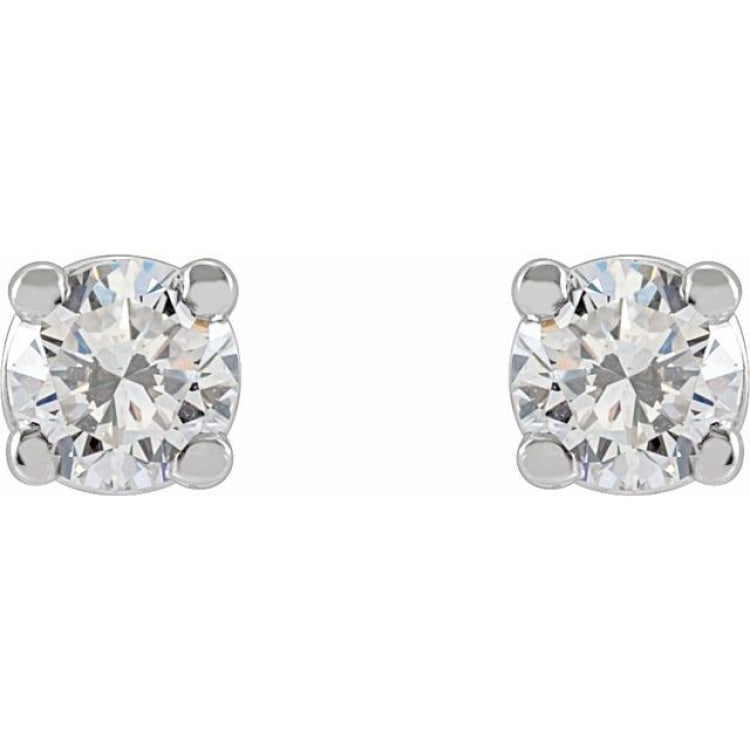 14K White Gold 1/5 CTW Lab-Grown White Diamond Earrings