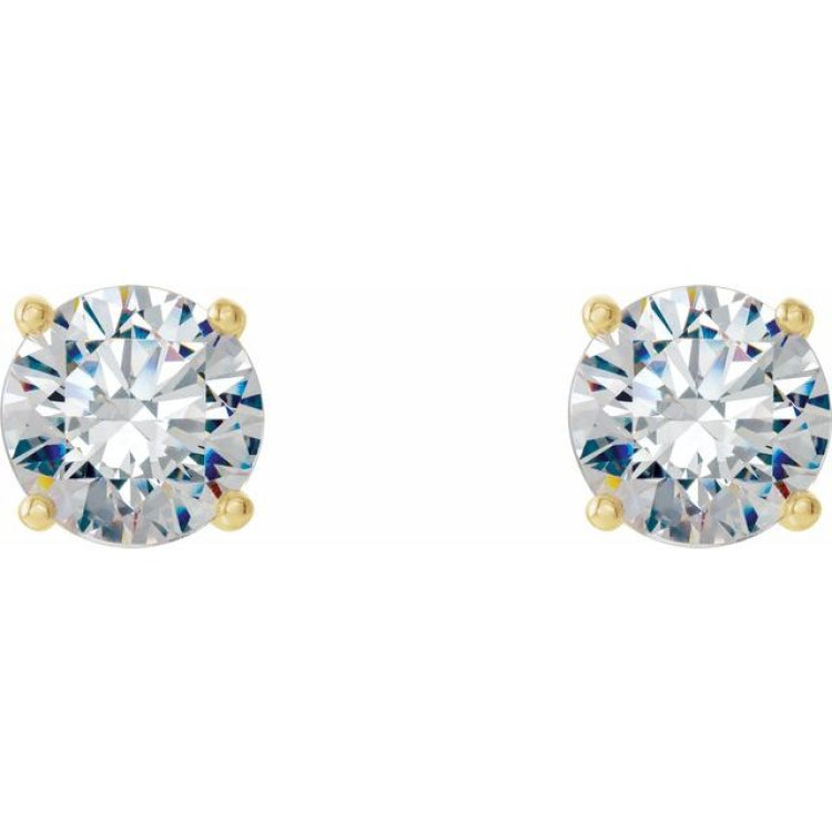 14K Yellow Gold 1 CTW Lab-Grown Diamond 4-Prong Stud Earrings