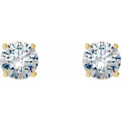 14K Yellow Gold 2 CTW Lab-Grown Diamond 4-Prong Stud Earrings