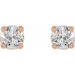 14K Rose Gold 1/8 CTW Lab-Grown Diamond Earrings