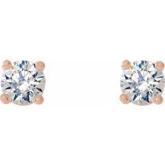 14K Rose Gold 1/6 CTW Lab-Grown Diamond Stud Earrings