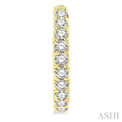2 Ctw Inside-Out Round Cut Diamond Hoop Earrings in 14K Yellow Gold
