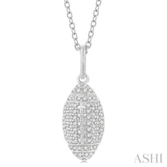 1/4 Ctw Petite Football Round Cut Diamond Fashion Pendant With Chain in 10K White Gold