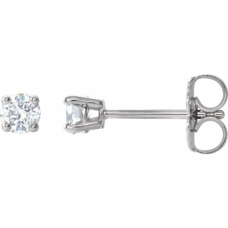 Sterling Silver 1/6 CTW Natural White Diamond Earrings