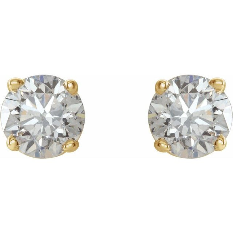 14K Yellow Gold 3/8 CTW Natural White Diamond Earrings