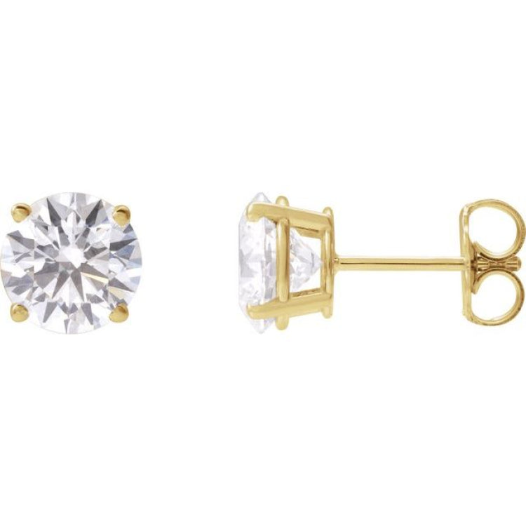 14K Yellow Gold 2 1/2 CTW Lab-Grown White Diamond Earrings