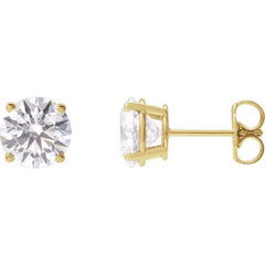 14K Yellow Gold 2 1/2 CTW Lab-Grown White Diamond Earrings