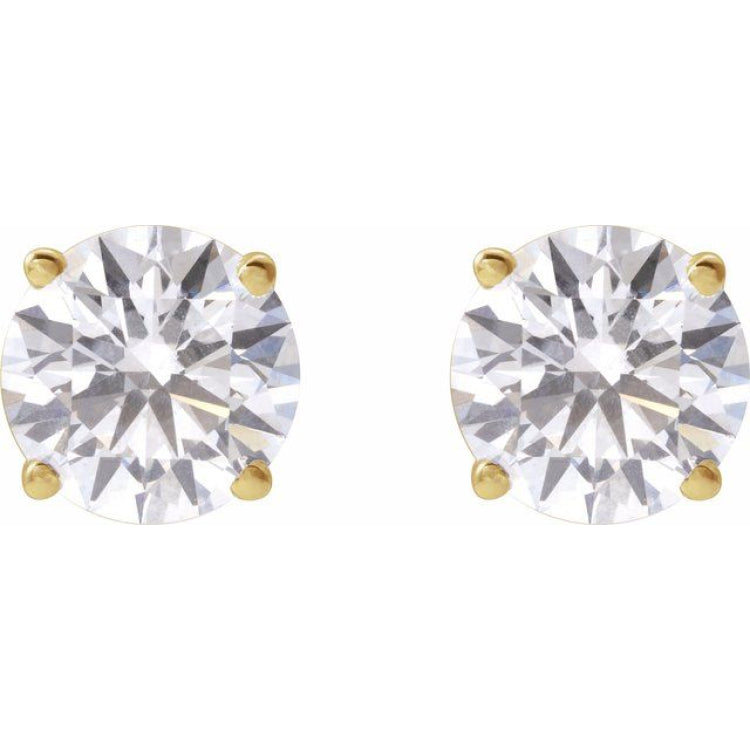 14K Yellow Gold 2 1/2 CTW Lab-Grown White Diamond Earrings