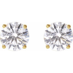 14K Yellow Gold 2 1/2 CTW Lab-Grown White Diamond Earrings