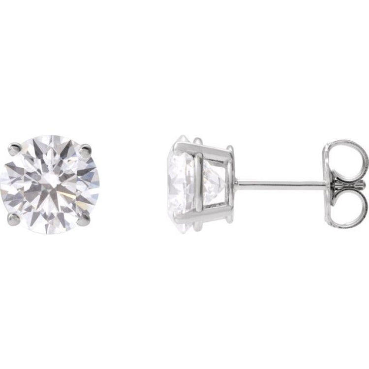 14K White Gold 2 1/2 CTW Lab-Grown White Diamond Earrings