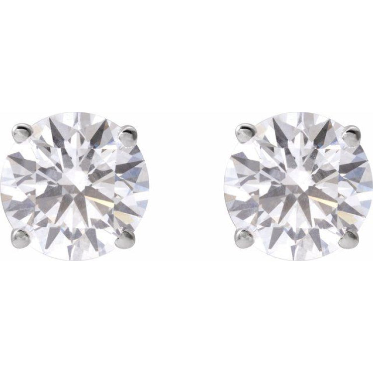 14K White Gold 2 1/2 CTW Lab-Grown White Diamond Earrings