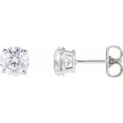 14K White Gold 4 CTW Lab-Grown White Diamond Earrings