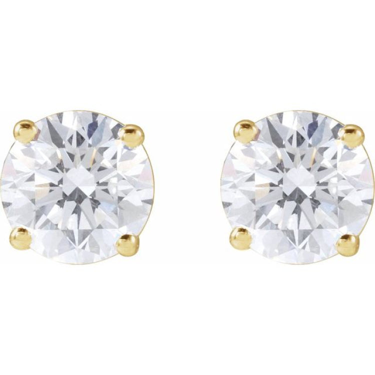 14K Yellow Gold 4 CTW Lab-Grown White Diamond Earrings