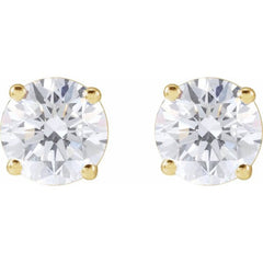 14K Yellow Gold 4 CTW Lab-Grown White Diamond Earrings