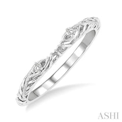 1/50 Ctw Round Cut Diamond Wedding Band in 14K White Gold